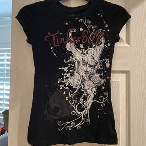 Black Disney Tinkerbell Tee Feminine FIT Sm 12-14